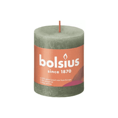 Ljubki dom Stebrna sveča BOLSIUS 8 cm olivno zelena