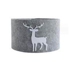 Ljubki dom Ovitek za božično drevo DEERBOX z jelenom, siv