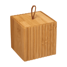 Ljubki dom Kvadratna bambusova škatla s pokrovom LAND 9x9 cm naravna