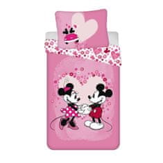 Ljubki dom Otroška posteljnina iz mikrovlaken MICKEY IN MINNIE LOVE, roza Dimenzije posteljnine: 70 x 90 cm | 140 x 200 cm