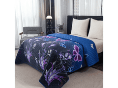 Ljubki dom Pregrinjalo za posteljo VIOLET BUTTERFLY temno modro Dimenzije: 220 x 240 cm