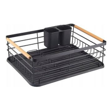 Ljubki dom Kovinski odcejalnik za posodo AVERO črn