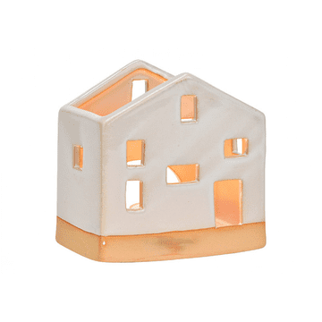 Ljubki dom Keramični svečnik OPEN HOUSE 11 cm bel