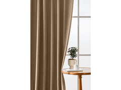 Ljubki dom Zatemnitvena zavesa VELVET 140x250 cm, svetlo rjava Za obesiti: Kovinski obročki