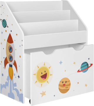 Ljubki dom Otroška knjižna omara KIDS 62,5x29,5x70 cm, bela
