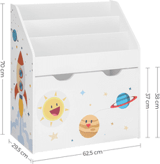 Ljubki dom Otroška knjižna omara KIDS 62,5x29,5x70 cm, bela