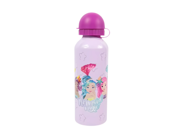 Ljubki dom Otroška kovinska steklenica MERMAID MAGIC 500 ml vijolična