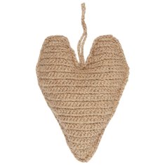 Ljubki dom Kvačkan srček iz jute CORDIS 19 cm