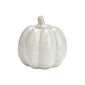 Ljubki dom Dekoracijska buča iz porcelana PUMPKIN WHITE 9x9 cm bela