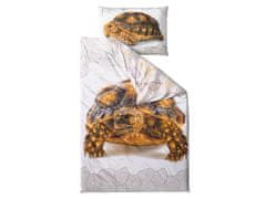 Ljubki dom 3D bombažna posteljnina TURTLE bela Dimenzije posteljnine: 70 x 90 cm | 140 x 200 cm