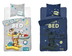 Ljubki dom Svetleča posteljnina PAW PATROL Ready for bed siva Dimenzije posteljnine: 70 x 80 cm | 140 x 200 cm