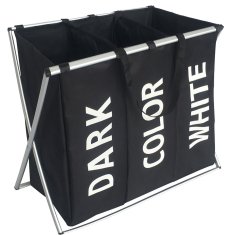 Ljubki dom Črna tkaninasta košara za perilo DARK 3