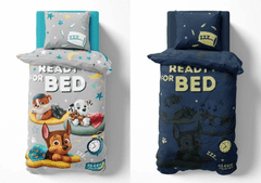 Ljubki dom Svetleča posteljnina PAW PATROL Ready for bed siva Dimenzije posteljnine: 70 x 80 cm | 140 x 200 cm