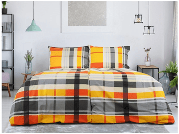 Ljubki dom Posteljnina iz Renforcé bombaža ORANGE KUBE barvna Dimenzije posteljnine: 70 x 90 cm | 140 x 200 cm
