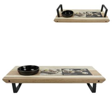 Ljubki dom Lesena servirna deska GUSTA s skledo