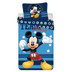 Ljubki dom Otroška bombažna posteljnina MICKEY MOUSE TEAM, modra Dimenzije posteljnine: 70 x 90 cm | 140 x 200 cm