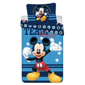 Ljubki dom Otroška bombažna posteljnina MICKEY MOUSE TEAM, modra Dimenzije posteljnine: 70 x 90 cm | 140 x 200 cm