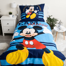Ljubki dom Otroška bombažna posteljnina MICKEY MOUSE TEAM, modra Dimenzije posteljnine: 70 x 90 cm | 140 x 200 cm