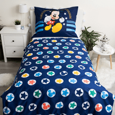 Ljubki dom Otroška bombažna posteljnina MICKEY MOUSE TEAM, modra Dimenzije posteljnine: 70 x 90 cm | 140 x 200 cm