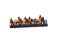 Ljubki dom Adventni kovinski svečnik TOWN 30x8 cm črn
