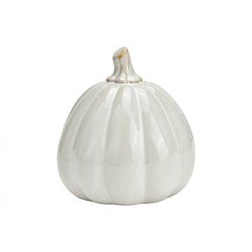 Ljubki dom Dekoracijska buča iz porcelana PUMPKIN WHITE 12x13 cm bela