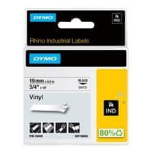Dymo Vinilni trak Rhino, 19 mm, črna/bela