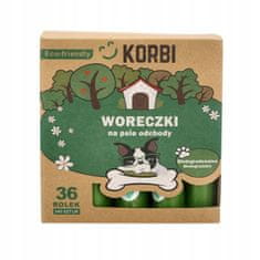Korbi Biološki razgradljivi vrečke za pasje iztrebke, vrečke za iztrebke s etuijem, 540 kosov