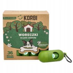 Korbi Biološki razgradljivi vrečke za pasje iztrebke, vrečke za iztrebke s etuijem, 540 kosov