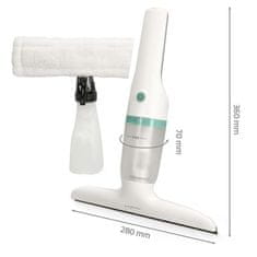 Nedis sesalnik za okna z mopom/ moč 12 W/ prostornina rezervoarja 60 ml/ odstranljiv rezervoar za umazano vodo/ belo-zelena