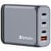 Verbatim Potovalni adapter GNC-100, GaN vtič, 2xUSB-C PD 100W, 1xUSB-C PD 65W, 1xUSB-A QC 3.0