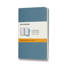 Moleskine Beležnice Cahier, S, z vrsticami, 3 kosi - temno turkizna