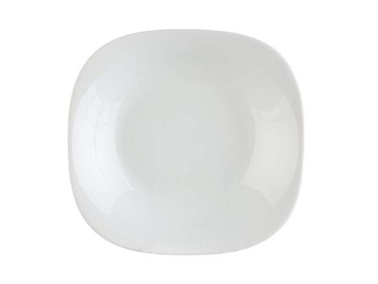 Globoka steklena plošča PARMA 23x23cm BELA