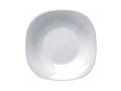 Globoka steklena plošča PARMA 23x23cm BELA