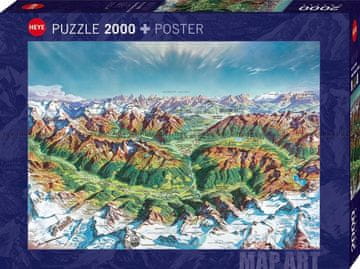 Heye Puzzle Zemljevid Art: 2000 kosov
