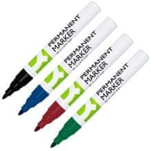 Q-Connect Permanentni marker, okrogel, 4 barve