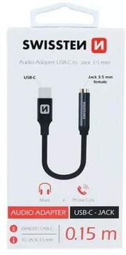 SWISSTEN Zmanjšanje USB-C JACK 3.5mm 0.15m black