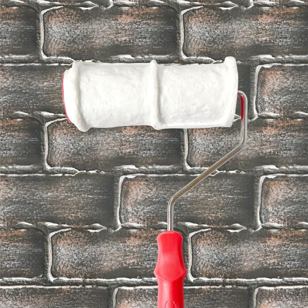 Netscroll Valjček za pleskanje sten, reliefni DIY valjček za posnemanje opečnega vzorca z ročajem, valjček za barvanje sten, dekorativni valjček z ročajem, RollBrickPaint