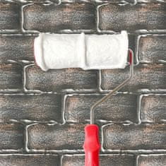 Netscroll Valjček za pleskanje sten, reliefni DIY valjček za posnemanje opečnega vzorca z ročajem, valjček za barvanje sten, dekorativni valjček z ročajem, RollBrickPaint