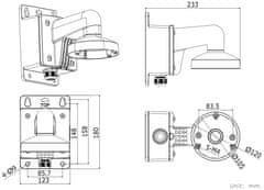 Hikvision Nosilec za kamero za DS-1272ZJ-120B/ D7xx/ HiLook D1xxHA-LU