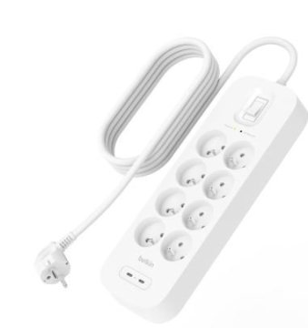 Belkin SURGE 8OT 900J, 30W, dvojni USB C