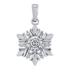 Silvego Srebrn obesek Snežinka s cirkoni Swarovski JJJP0811