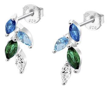 Lotus Silver Srebrni uhani z barvnimi cirkoni Leaves Sinfos LP3582-4/2