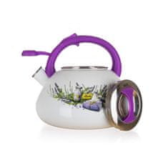 Banquet Žvižgajoči emajlirani čajnik LAVENDER 3 l