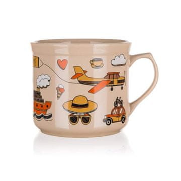 Banquet Veliki keramični vrč TRAVEL 700 ml, komplet 4 kosov