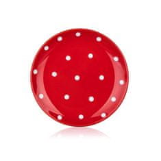 Banquet Keramični desertni krožnik DOTS 18,6 cm, rdeč, komplet 6 kosov