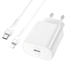 Hoco Polnilec N22 Jetta PD 25W Type C s kablom Type C na Lightning za iPhone - bel
