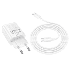 Hoco Polnilec N63 GaN PD 30W USB-A, Type C s kablom Type C na Type C za Samsung - bel