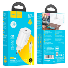 Hoco Polnilec N22 Jetta PD 25W Type C s kablom Type C na Lightning za iPhone - bel