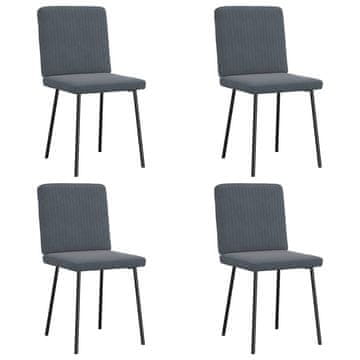 Vidaxl Jedilni stoli 4 kosi temno siv žamet