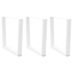 shumee vidaXL Noge jedilne mize V-oblika 3 kosi Bela 90x(72-73,3) cm Jeklo